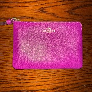 Coach purple wristlet 6”x4” new without tags